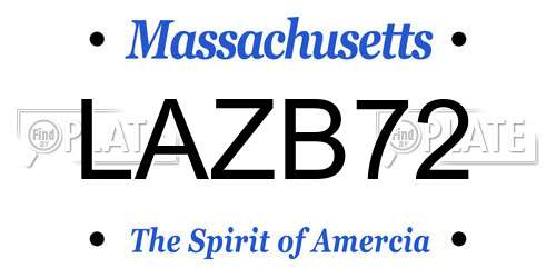 LAZB72 Massachusetts License Plate
