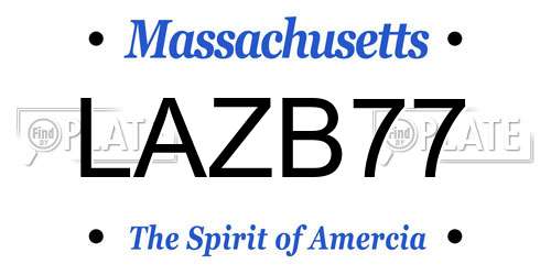 LAZB77 Massachusetts License Plate