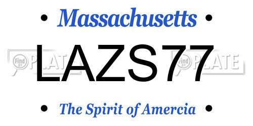 LAZS77 Massachusetts License Plate