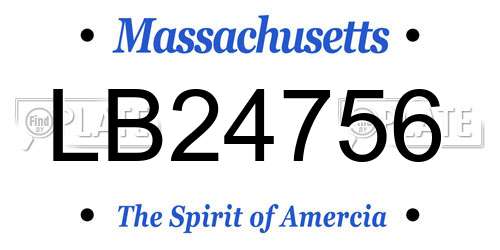 LB24756 Massachusetts License Plate