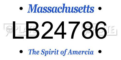 LB24786 Massachusetts License Plate