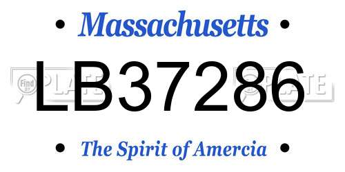 LB37286 Massachusetts License Plate