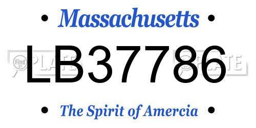 LB37786 Massachusetts License Plate