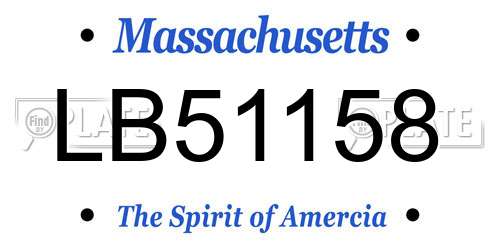 LB51158 Massachusetts License Plate
