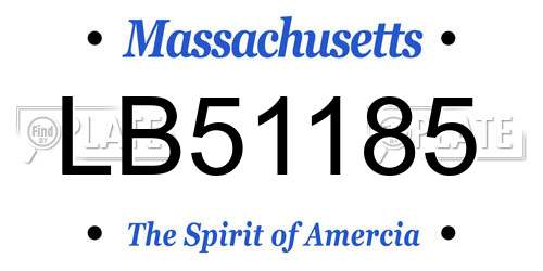 LB51185 Massachusetts License Plate