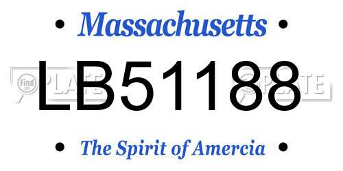 LB51188 Massachusetts License Plate