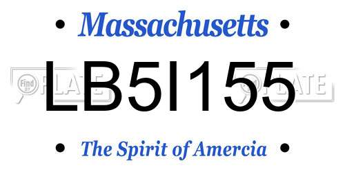 LB5I155 Massachusetts License Plate