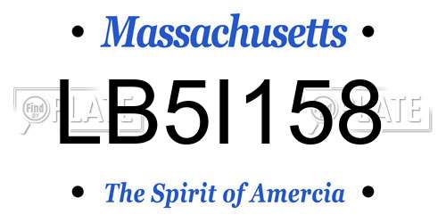 LB5I158 Massachusetts License Plate