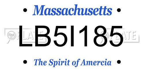 LB5I185 Massachusetts License Plate