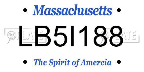LB5I188 Massachusetts License Plate
