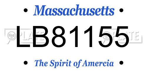 LB81155 Massachusetts License Plate