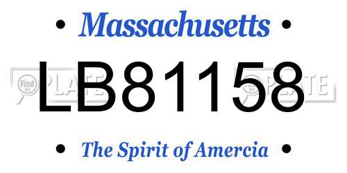 LB81158 Massachusetts License Plate