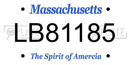 LB81185 Massachusetts License Plate