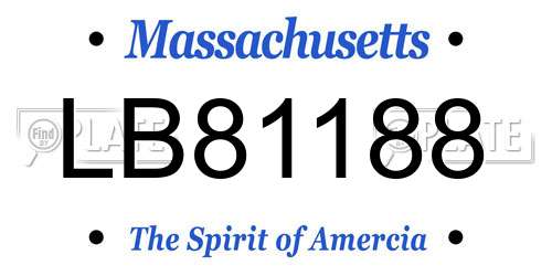 LB81188 Massachusetts License Plate