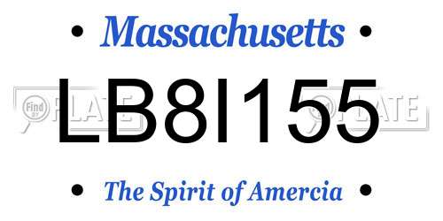 LB8I155 Massachusetts License Plate