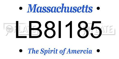 LB8I185 Massachusetts License Plate