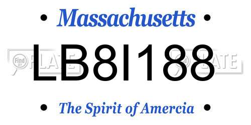 LB8I188 Massachusetts License Plate