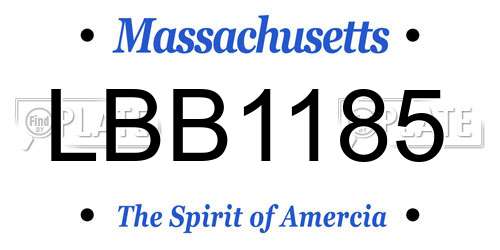 LBB1185 Massachusetts License Plate