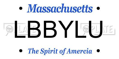 LBBYLU Massachusetts License Plate