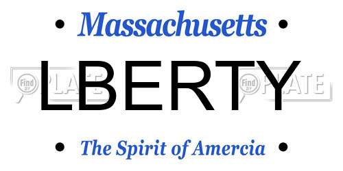 LBERTY Massachusetts License Plate