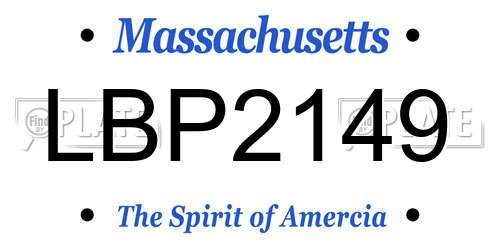 LBP2149 Massachusetts License Plate