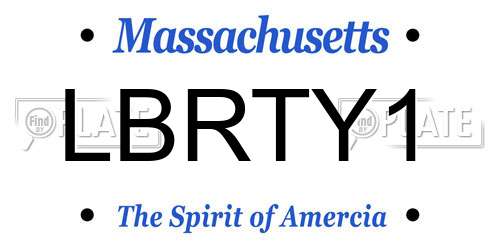 LBRTY1 Massachusetts License Plate
