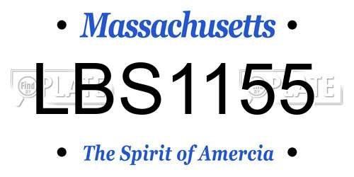 LBS1155 Massachusetts License Plate
