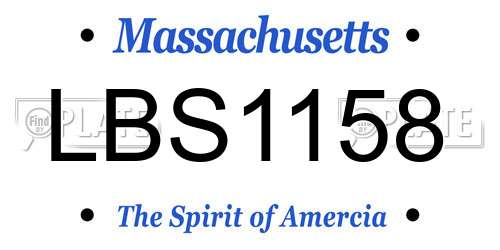 LBS1158 Massachusetts License Plate