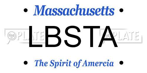 LBSTA Massachusetts License Plate