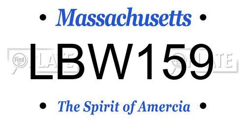 LBW159 Massachusetts License Plate