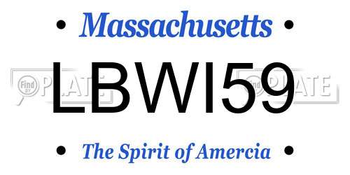 LBWI59 Massachusetts License Plate