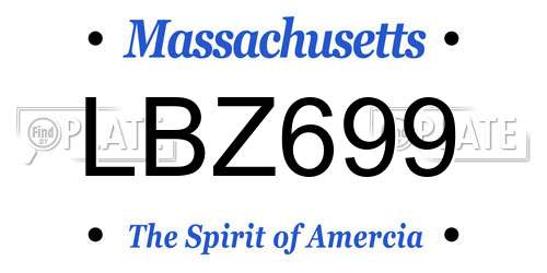 LBZ699 Massachusetts License Plate