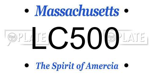 LC500 Massachusetts License Plate