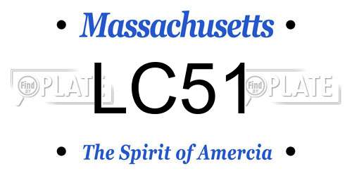 LC51 Massachusetts License Plate