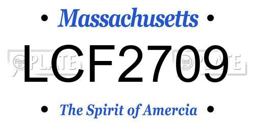 LCF2709 Massachusetts License Plate