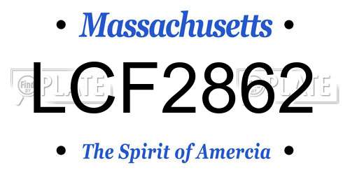 LCF2862 Massachusetts License Plate