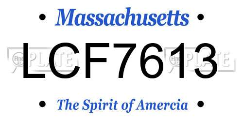 LCF7613 Massachusetts License Plate