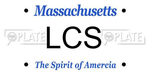 LCS Massachusetts License Plate