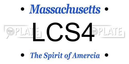 LCS4 Massachusetts License Plate