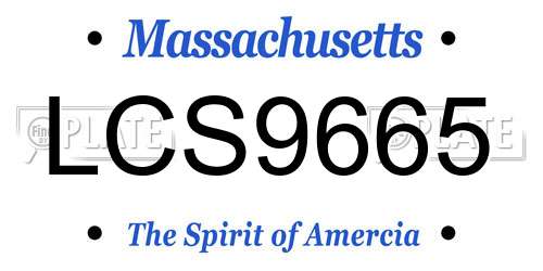 LCS9665 Massachusetts License Plate