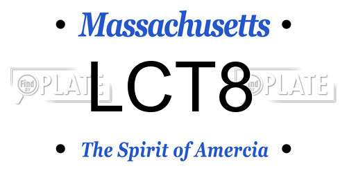 LCT8 Massachusetts License Plate