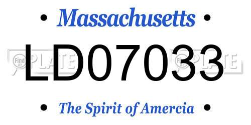 LD07033 Massachusetts License Plate
