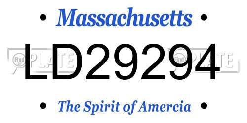 LD29294 Massachusetts License Plate