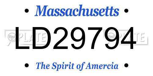 LD29794 Massachusetts License Plate
