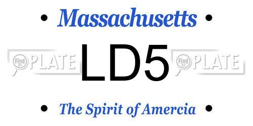 LD5 Massachusetts License Plate