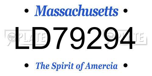 LD79294 Massachusetts License Plate