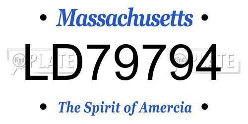 LD79794 Massachusetts License Plate