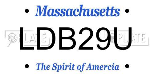 LDB29U Massachusetts License Plate