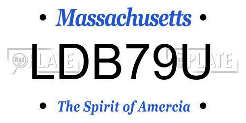 LDB79U Massachusetts License Plate