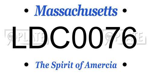 LDC0076 Massachusetts License Plate